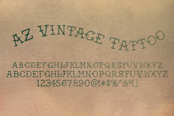 AZ Vintage Tattoo Font - Featured Image