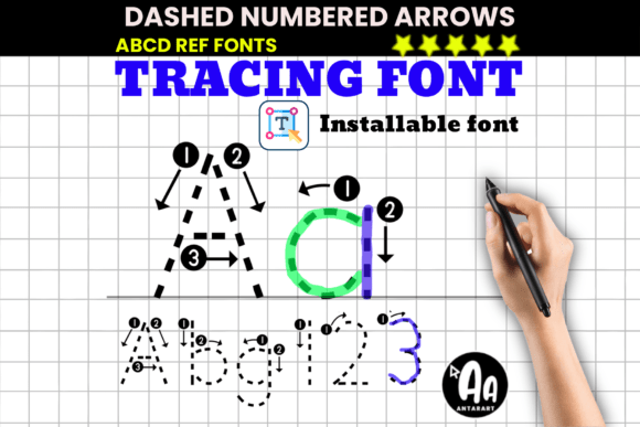 Abcd Ref Dashed Arrows Numbers Font - Featured Image