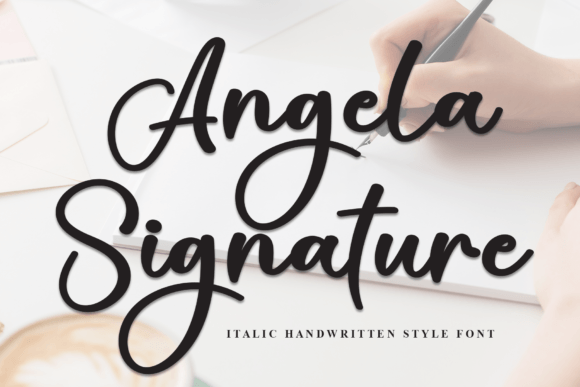 Angela Signature Font - Featured Image