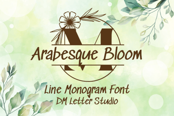Arabesque Bloom Split Monogram Font - Featured Image