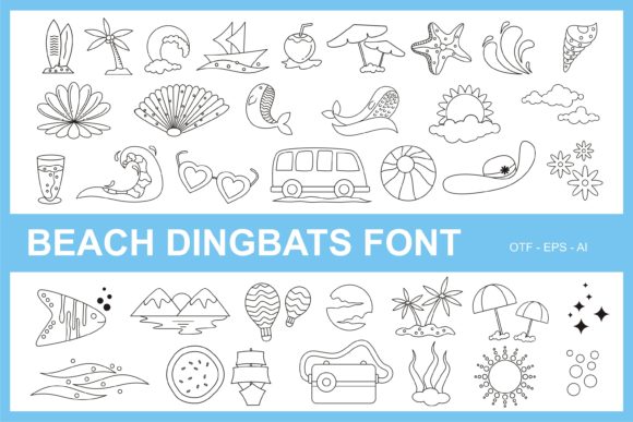 Beach Dingbats Font - Featured Image
