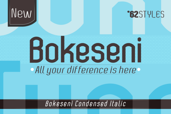 Bokeseni Condensed Italic Font - Featured Image