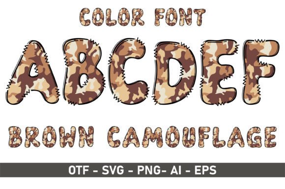 Brown Camouflage Font - Featured Image
