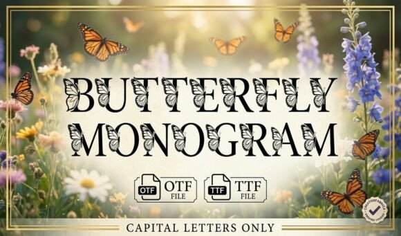 Butterfly Monogram Font - Featured Image