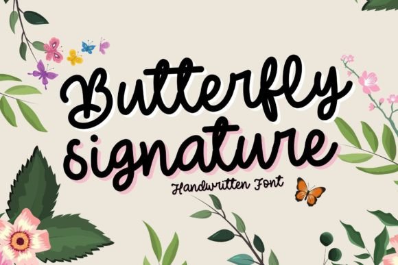 Butterfly Signature Font - Featured Image