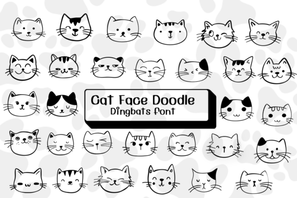 Cat Face Doodle Font - Featured Image