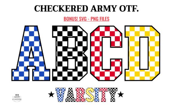 Checkered Army Bundle Font - Featured Image