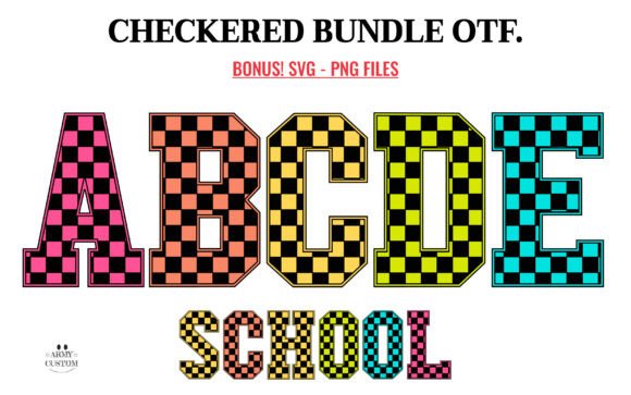 Checkered Back to School Bundle Font - Featured Image
