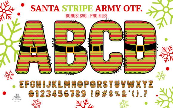 Christmas Santa Stripe Font - Featured Image