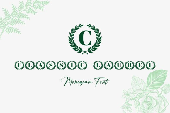 Classic Laurel Monogram Font - Featured Image