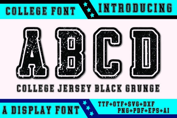 College Jersey Black Grunge Font - Featured Image