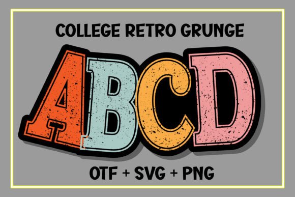College Retro Grunge Font - Featured Image