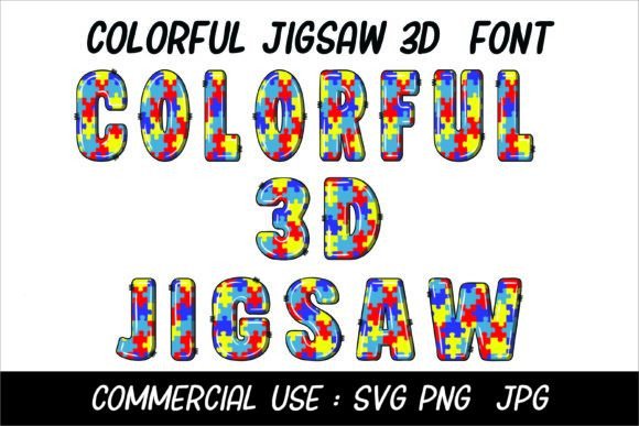 Colorful 3D Jigsaw Font Font - Featured Image