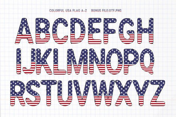 Colorful Usa Flag Font - Featured Image