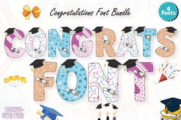 Congratulations Colorful Alphabets Font - Featured Image