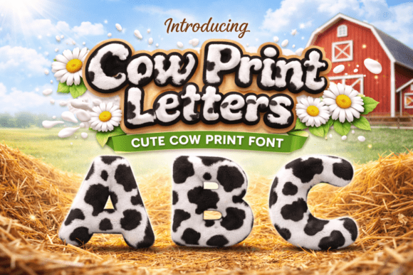 Cow Print Letters Font - Featured Image