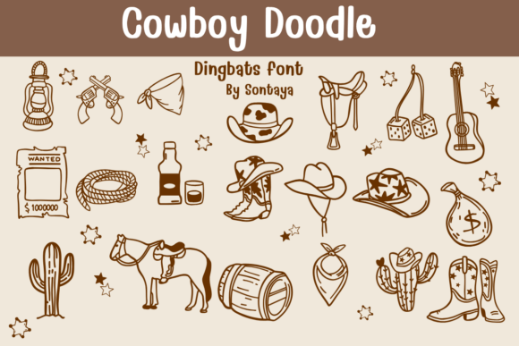 Cowboy Doodle Font - Featured Image