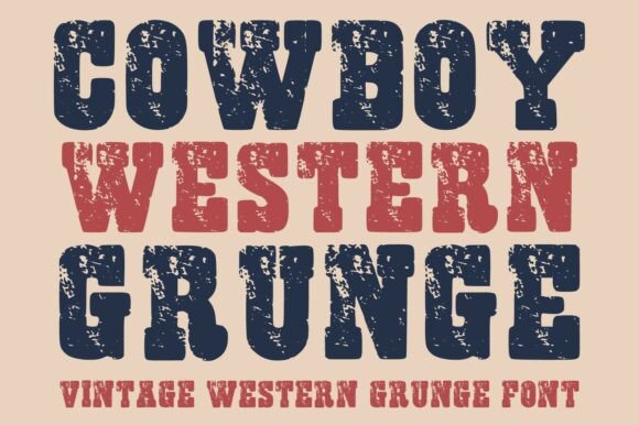 Cowboy Western Grunge Font - Featured Image