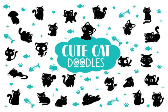 Cute Cat Doodles Font - Featured Image