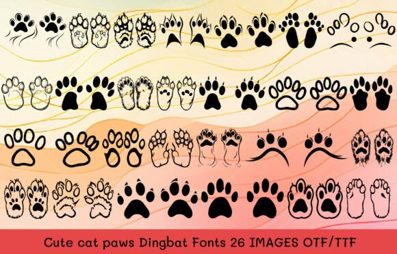 Cute Cat Paws Font - Featured Image