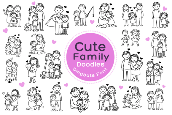 Cute Family Doodles Font - Featured Image