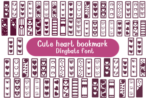 Cute Heart Bookmark Font - Featured Image