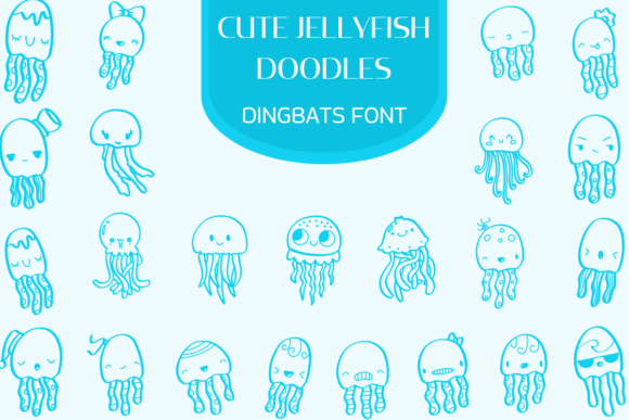 Cute Jellyfish Doodles Font - Featured Image
