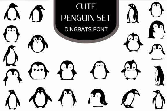 Cute Penguin Set Font - Featured Image