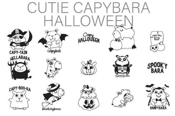 Cutie Capybara Halloween Dingbats Font - Featured Image
