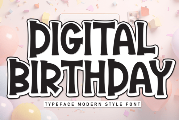 Digital Birthday Font - Featured Image
