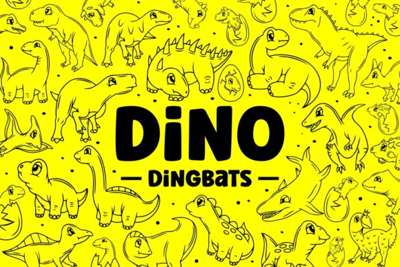 Dino Dingbats Font - Featured Image