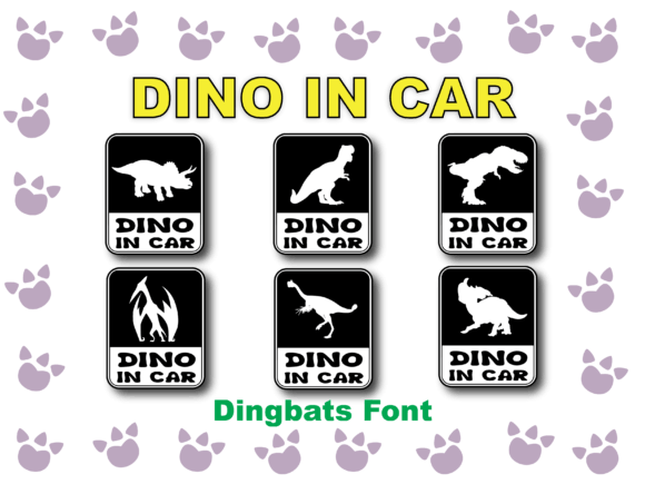 Dino in Car Font - Featured Image