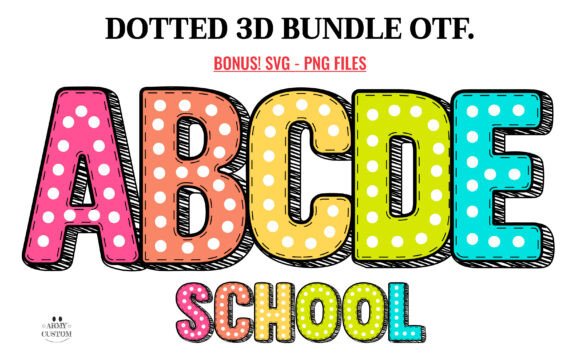 Dotted 3d Back to School Font - Featured Image