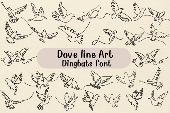 Dove Line Art Font - Featured Image
