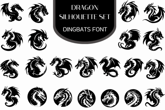 Dragon Silhouette Set Font - Featured Image