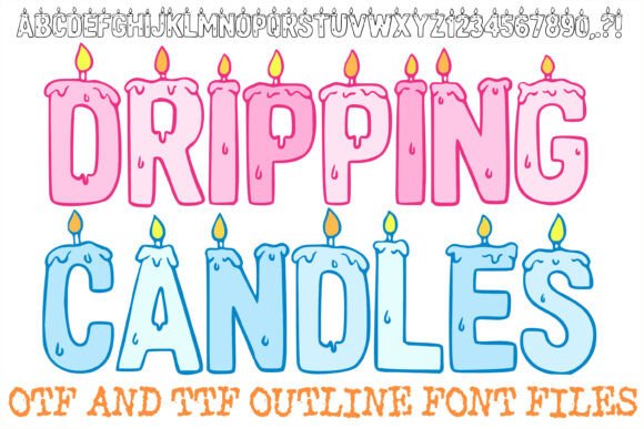 Dripping Candles Lettering Font - Featured Image