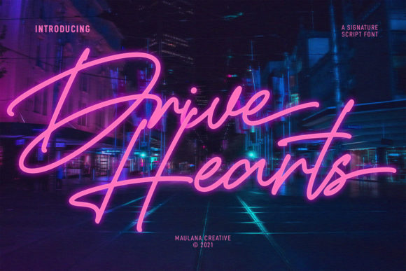 Drive Hearts Font - Featured Image