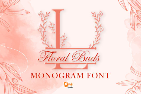 Floral Buds Monogram Font - Featured Image