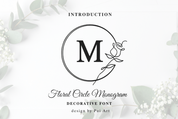 Floral Circle Monogram Font - Featured Image