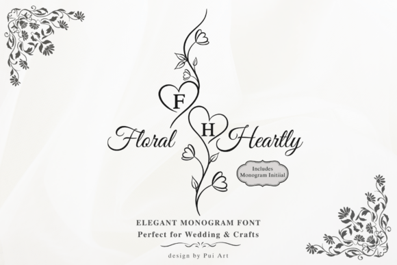 Floral Heartly Monogram Font - Featured Image