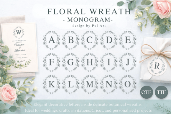 Floral Wreath Monogram Font - Featured Image