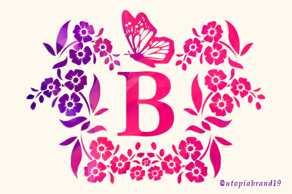 Flower Butterfly Monogram Font Font - Featured Image