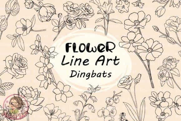 Flower Line Art Font - Featured Image