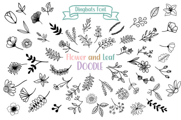 Flower and Leaf Doodle Font - Featured Image