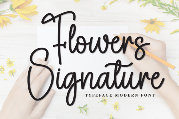 Flowers Signature Font - Featured Image
