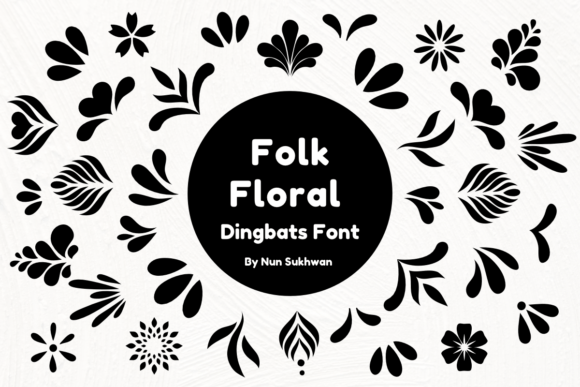 Folk Floral Dingbats Font - Featured Image