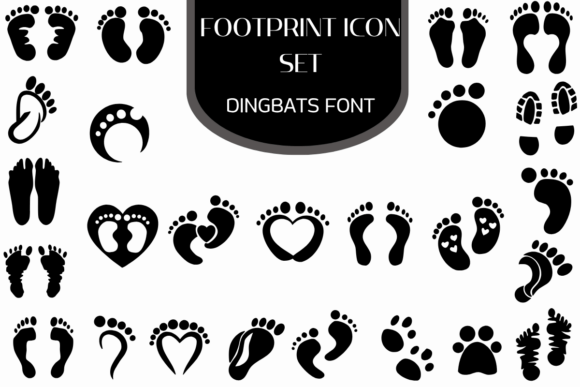 Footprint Icon Set Font - Featured Image