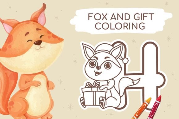 Fox and Gift Coloring Font - Featured Image