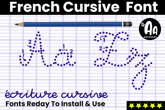 French Cursive Dotted Arrows Font - Featured Image