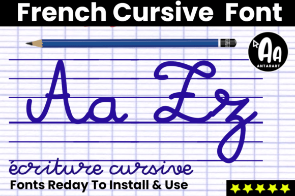 French Cursive Lined Font - Featured Image